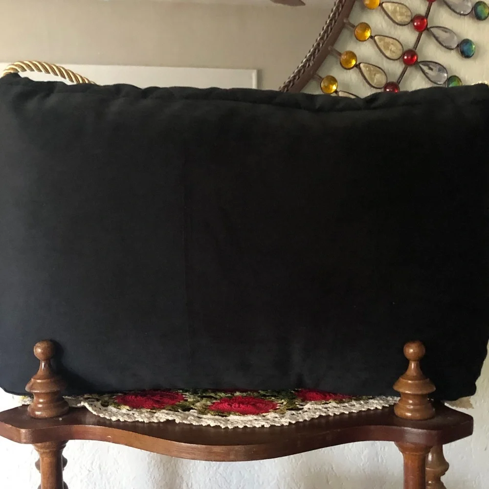 NWT Juicy Couture Black Purse Shaped Pillow w/ Gold Accents